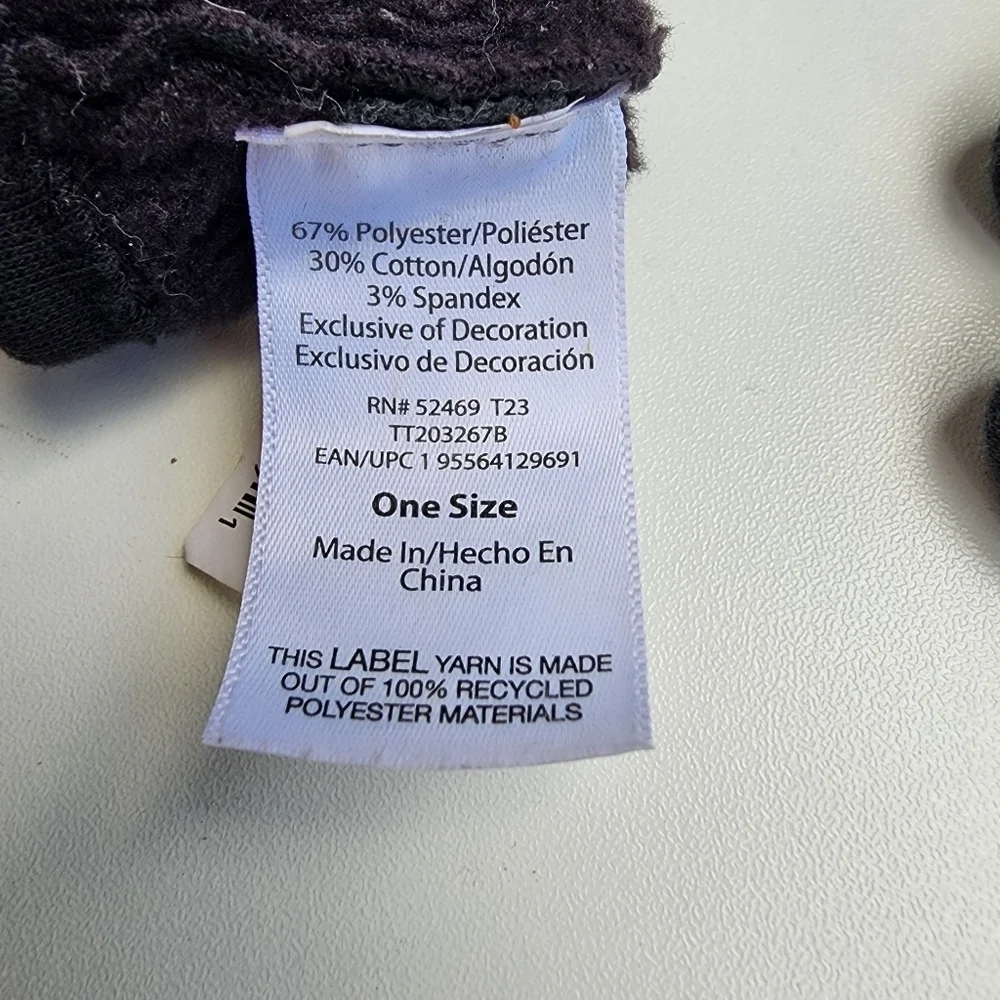 Womens OS Knitted Gloves Ladies Warm Fleece Lined Winter Glove Black